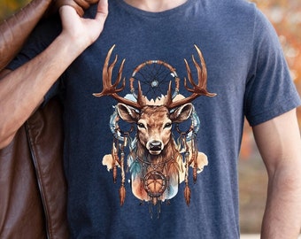 Deer T-shirt, Elk Shirt, Nature Lover Gift, Spirit Animal Shirt, Native Week, Gypsy Graphic Tee, Wild Shirts, Camper Shirt, Unisex Tees