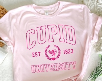 Cupid University T-shirt, Valentines Day Shirt, Love Shirt, Heart Shirt, Couple Shirt, Happy Valentines Day, Gift For Her, School Shirt