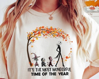 Wonderful Halloween Shirt, Halloween Leaf Fall, Scary Halloween Tee, Wonderful Time of the Year, Comfort Colors Tee, Halloween Nightmare