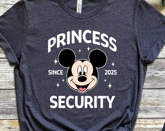 Personalized Mickey Princess Security Shirt, Disney Daddy Tee, Mickey Head Tshirt, Disney Security Shirt, Disney Custom Year Tee