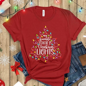 Christmas Lights Shirt, Christmas Tree Top, Ornament Tee, Cozy Winter Tee, Merry Xmas Shirt, Santa Claus, Gift for Christmas, Holiday Shirt
