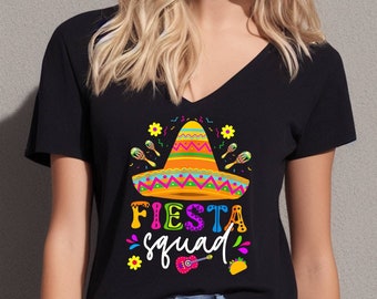 Fiesta Squad T-shirt, Bridesmaid Shirts, Mexican Fiesta Shirt, Cinco De Mayo Shirt, Bride Shirt, Bachelorette Shirt, Mexican Theme Shirt