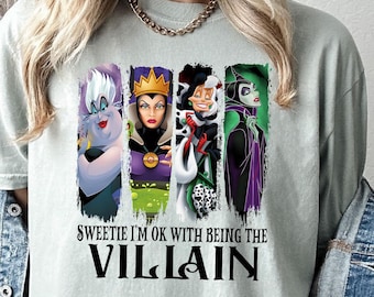 Halloween Disney World Shirt, Comfort Colors Gift, Sweetie I'm Ok With Being The Villain, Disney Witch Shirt, Halloween Family