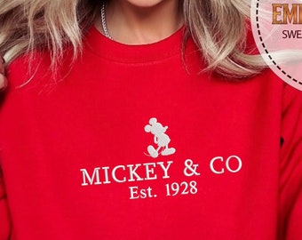 Embroidered Mickey Co Hoodie, Embroidery Disney Sweatshirt, Disneyland Youth Sweatshirt, Disneyworld Hoodie, Disney Vacation, Birthday