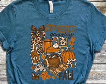 Touchdown Fall Shirt, Gameday Football Shirt, Fall Vibes Tee, Coquette Game Day Shirt, Fall Shirt, Football Lover Gift, Pumpkin Tee