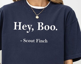 Hey, Boo T-shirt, Gift for Bookworm, Reader Tee, Book Funny Shirt, Literary Shirt, Equal Rights Tee, Comfort Colors, Halloween Shirt