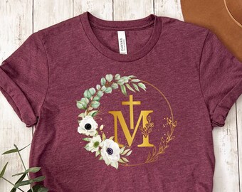 Camisa Madre María, Camisa de mamá cristiana, Camisa cristiana, Camisas de grupo de la iglesia, Camisa religiosa, Cruz cristiana, Camisa de Jesús, Camisa de fe