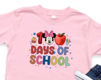 100 Days Of School Shirt, 100 Days Celebration Shirt, Disney Shirt, Teacher 100 Days of School Outfit, Kids School Shirt, Mickey Mouse Shirt