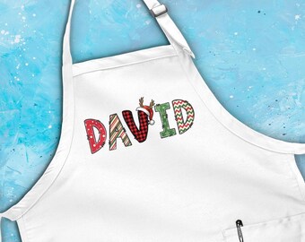 Personalized Christmas Apron, Baking Crew Apron, Cookie Apron, Name Apron, Kitchen Gift For Christmas, Cookie Crew Apron, Family Apron