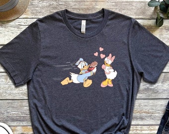 Disney Valentines Shirt, Daisy Duck Shirt, Love Shirt, Donald Duck Shirt, Gift For Valentines Day, Cute Couple Tees, Disney Couple Shirts