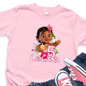 Custom Baby Moana Birthday Shirt, Family Shirt, Party Family Matching Tee, Moana Name Shirt, Birthday Princess Shirt, Personalized Year Tee