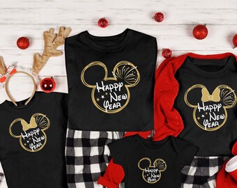 Happy New Year Shirt, Disney Family Shirt, Christmas Shirt, Family Pajamas, Xmas Vacation Shirt, Mickey Mouse Shirt, Minnie Mouse Tee
