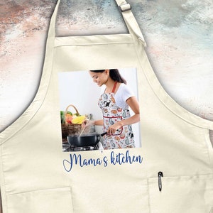 Custom Photo Apron, Personalized Apron, Photo Apron, Personalized Text Apron, Gift for Her, Personalized Gift, Christmas, Faux Glitter Apron