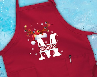 Custom Apron, Christmas Apron, Cookie Apron, Xmas Festive, Family Aprons, Personalized Kitchen Gifts, Baking Crew, Mom Apron, Cooking Gifts