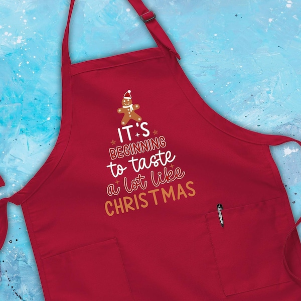 Taste A Lot Like Christmas Apron, Christmas Family Apron, Cookie Apron, Xmas Festive, Mom Apron, Baking Apron, Gift for Xmas, Christmas Prep