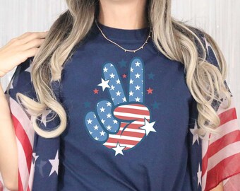 American Peace Shirt, Red White and Blue, American Flag Shirt, Independence Day Shirt, Fourth of July Shirt, Trendy Popular, Freedom Shirt