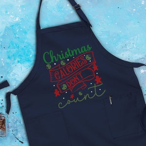 Christmas Calories Apron, Funny Christmas Apron, Cookie Apron, Christmas Festive Apron, Mom Apron, Baker Apron, Cook Apron, Gift for Xmas