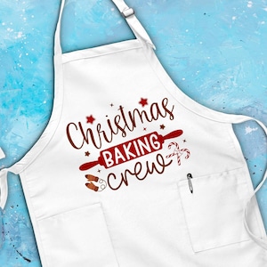 Christmas Baking Crew Apron, Christmas Apron, Cookie Apron, Christmas Festive, Mother Apron, Bakers Apron, Cook Apron, Gift for Xmas