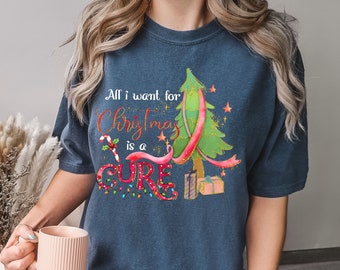 Alles wat ik wil voor Kerstmis is een genezen shirt, comfortkleuren, kerstgeneesmiddel, gezondheidswensshirt, Santa Tee, genezen T-shirt, genezend T-shirt