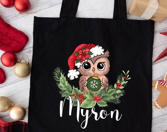 Personalized Christmas Tote Bag, Custom Tote Bags, Christmas Gift Bag, Custom Name Tote Bag, Christmas Gift For Her, Personalized Gifts