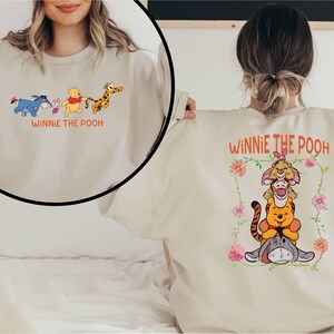 The Pooh Sweatshirt, Disneyworld Shirt, Cartoon Shirt, Disney Hoodie, Double Sided Print, Eeyore Shirt, Disney Trip T-shirt, Retro Cartoon