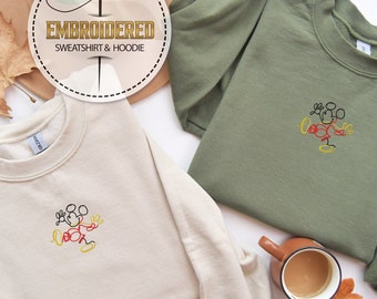 Disney Embroidery Hoodie, Embroidered Mickey Sweatshirt, Disneyland Youth Sweatshirt, Mouse Embroidery, Disney Vacation Hoodie, Mickey Gift