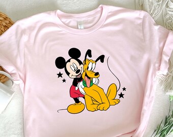 Mickey and Pluto T-shirt, Retro Cartoon Shirt, Disney Dogs Shirt, Gift For Dog Owner, Dog Person Shirt, Pluto Tee, Disneyworld Shirt