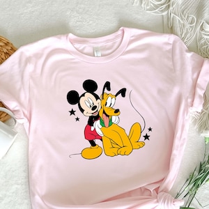 Mickey and Pluto T-shirt, Retro Cartoon Shirt, Disney Dogs Shirt, Gift For Dog Owner, Dog Person Shirt, Pluto Tee, Disneyworld Shirt