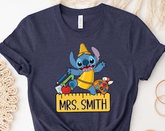 Personalized Teacher Shirt, Stitch Shirt, Disney Teacher Shirt, Kindergarten Shirt, School Shirt, Disney Stitch, Teacher Name Shirt