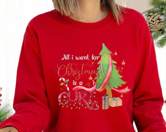 Alles wat ik wil voor Kerstmis is een genezen Sweatshirt, kerstkuur, gezondheid wens shirt, Santa Tee, genezen T-shirt, genezing T-shirt, kerstboom