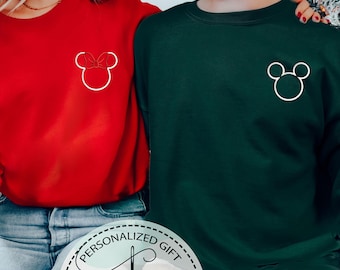 Embroidered Disney Hoodie, Embroidery Mickey Minnie Hoodie, Disney Trip Sweatshirt, Disneyland Youth Sweatshirt, Disney Gift Hoodie
