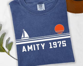 Movie Parody T-Shirt, Amity 1975 Design Tee, Comfort Colors, Amity 1975 Shirt, Amity Island Shirt, Beach Vacation Shirt, Vintage Movie