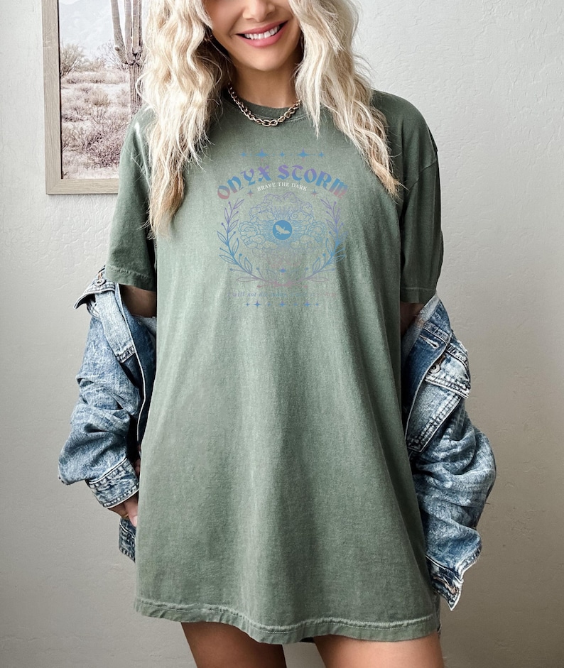 Onyx Storm Shirt, Brave The Dark Fantasy Tee, Aesthetic Tshirt, Fantasy Shirt, Fourth Wing Tee, Basgiath War, Rebecca Yarros, Comfort Colors image 7
