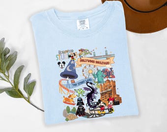 Retro Disney Hollywood Studios Shirt, Comfort Colors Gift, Mickey and Friends Hollywood Tower, Disney Toy Story Tshirt, Star Wars Tee