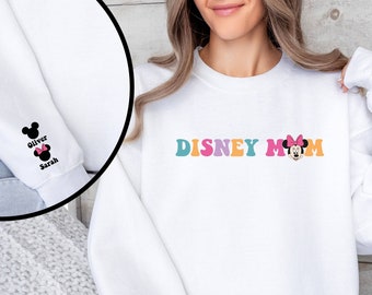 Disney Mom Sweatshirt, Personalized Mom Gifts, Children Name Hoodie, Disneyworld Hoodie, Disney Family, Minnie Mouse, New Mom, Custom Gifts