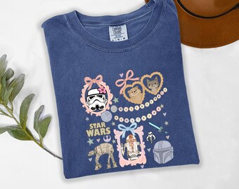 Retro Coquette Disney Star Wars Shirt, Comfort Colors, Darth Vader Ewok ATAT R2D2 C3PO Tee, Disneyworld Tshirt, Disney Trip, Darth Vader