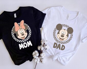 Custom Disney Family Shirt, Dad Mickey Tshirt, Mom Minnie Tee, Mothers Day Gift, Fathers Day Shirt, Disneyland Shirt, Disney Trip Tee