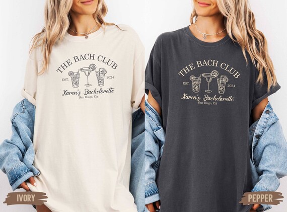 Custom Bachelorette Shirt, Personalized Bride Shirt, Cocktail Club Tee, Beach Bach Shirt, Bridesmaid Shirt, Comfort Colors, Team Bride Squad