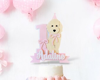Custom Dog Cake Topper: Personalized Name & Age, Puppy Birthday Party