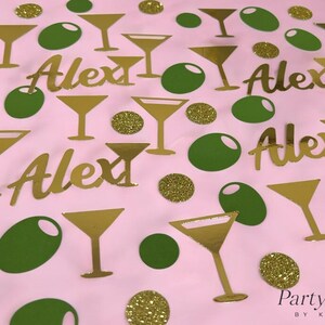 Personalized Martini Confetti: Custom Birthday Party Decorations