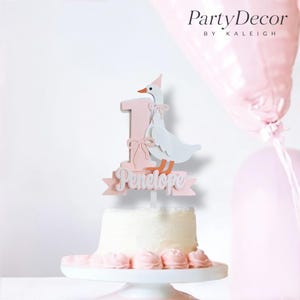 Custom Goose Cake Topper: Personalized Birthday Party Decoration