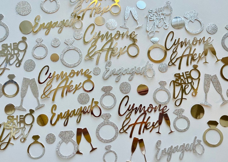 Personalized Confetti W/ 2 Names 100 Pcs she Said Yes Confetti