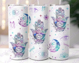 PNG Mal de Ojo Sublimación Vaso Envoltura Protección Hippi Hippis Mal De Ojo Proteger Energía Buenas Vibras Solo Juju Espiritual Celestial Zodíaco