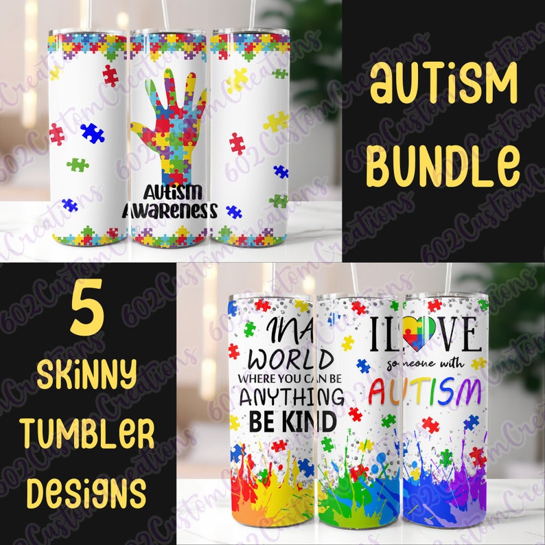 Autism PNG Tumbler BUNDLE Printable Download Etsy