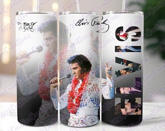 PNG Tumbler Wrap | Sublimation | The King of Rock and Roll Straight Design