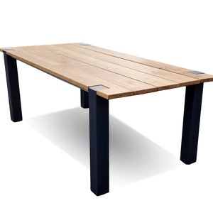 Garden table solid oak stainless steel powder-coated free choice of size, color and surface treatment unique