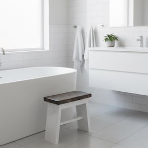 Handcrafted Rustic Wooden Step Stool: Farmhouse Kitchen Decor (14x7.25x10)