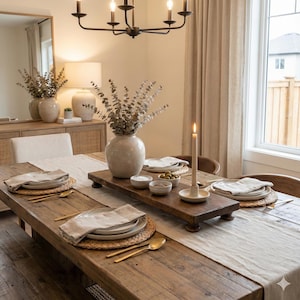 Handmade Rustic Pine Wood Display Riser: Farmhouse Table Decor