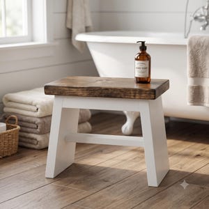 Handcrafted Rustic Wooden Step Stool: Farmhouse Kitchen Decor (14x7.25x10)