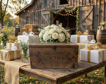 Personalized Wooden Wedding Keepsake Box